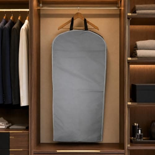 Premium Travel Garment Bags & 2-in-1 Duffle Suit Carriers – Light Grey 45L Holdall, Black XL Breathable Garment Bag, Dark Grey Water-Resistant Suit Cover, Foldable and Space-Saving (Dark Grey) — view 4