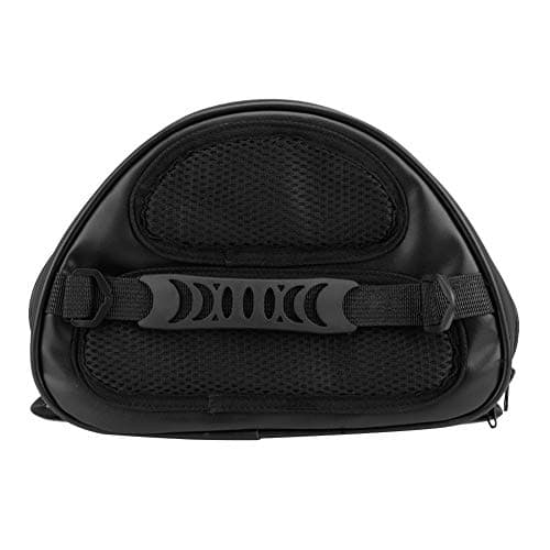 Cryfokt Motorcycle Tail Bag Carbon Fiber Style Motorbike Rear Bag Motorcycle Saddle for Outdoor Riding Black Material — view 4