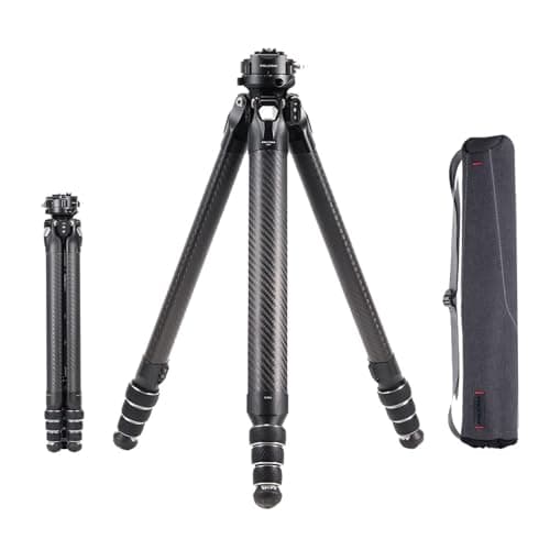 Falcam TreeRoot F38 Pro Carbon Tripod, 61 Inch Quick Release Travel Tripod with 360° Ball Head, 5 kg Load Capacity, F22 Interfaces, 1/4 Inch Screw, Strap Holes for DSLR, Mirrorless and Video Cameras