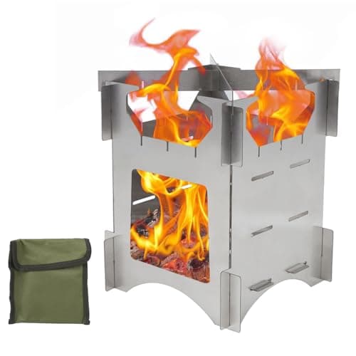TOWEBOORY Camping Wood Stove, Portable Wood Burning Stove Folding Lightweight Stove with Canvas Bag Stainless Steel stove Outdoor for Travel Hiking Picnic Camping Backpacking — view 5