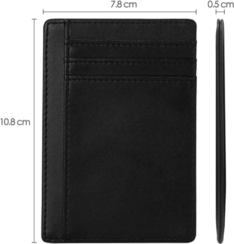 TRIXES Black Vegan Leather Card Holder with RFID Blocking — view 6