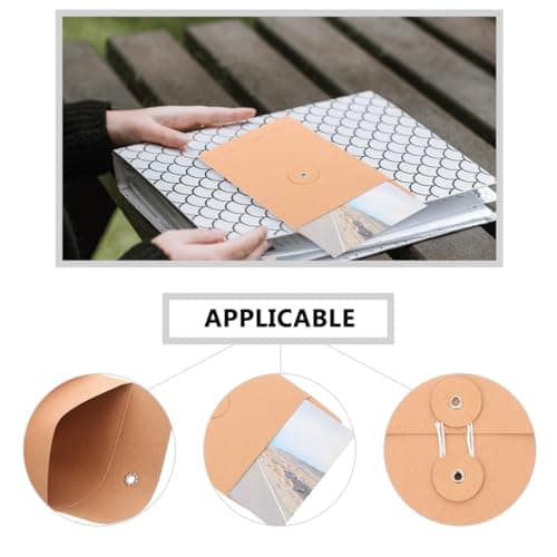 DEARMAMY 25pcs Kraft Paper Envelope Filing Envelope for Office Accessory Kraft String File Folder for Receipt Storage and Packing Pouches — view 3