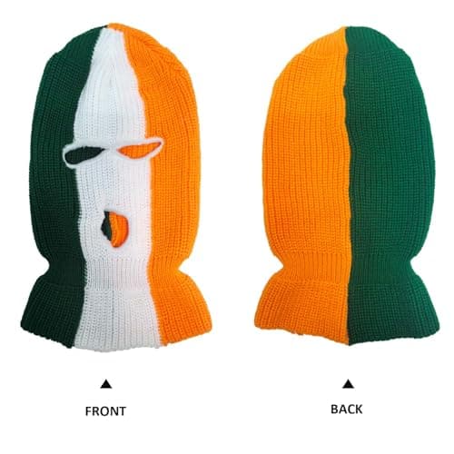 Gadgetking Ireland Balaclava Tricolour Green White Orange Flag Irish FACE MASK Celtic 3 Hole SKI MASK Tactical SWAT FACE Warmer Paintball Stealth SAS Men's Gift — view 4