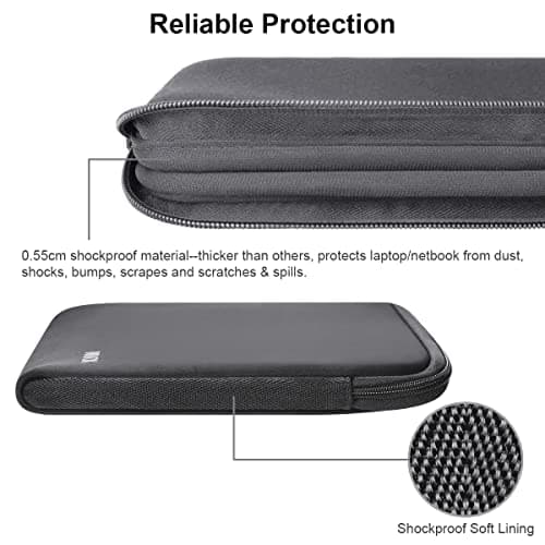 Arvok 15 15.6 16 Inch Laptop Sleeve Multi-Color Size Choices Case/Water-Resistant Neoprene Notebook Computer Pocket Tablet Briefcase Carrying Bag/Pouch Skin Cover for HP/Dell/Lenovo/Asus/Acer Grey — view 4