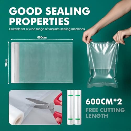 GRIFEMA GH82 Vacuum Sealer Rolls Bags 2 Pack 28 cm x 600 cm — view 2
