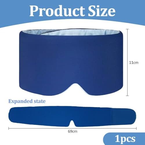 Sleep Mask, Light Blocking Eye Mask, Long Size Breathable Sleeping Mask with Adjustable Silent Velcro, Soft Sleeping Eye Masks for Women Men, Comfortable Blackout Eye Cover for Night Sleep Nap Travel — view 2