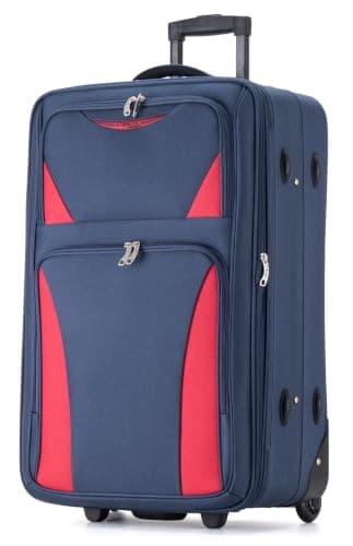 DK Luggage 26" Medium Lightweight Suitcases Expandable Trolley case with 2 Wheels DK16 Navy