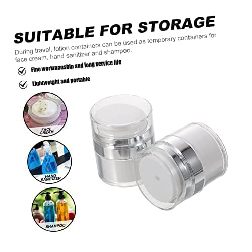 CATIEBYE 2pcs Refillable Acrylic Face Cream Pump Dispensers 15ml Lightweight Travel Size Moisturiser Containers for Travelling — view 4