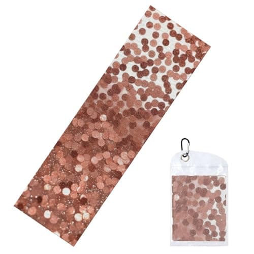 FHEDVBN Cooling Towels for Neck and Face, Soft Breathable Gym Towels with Waterproof Bag & Carabiner, Rose Gold Glitter Ice Towel Quick Dry Sweat Towels for Running, Yoga 40"x 12"