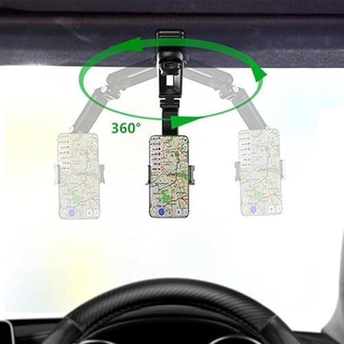 Rotatable And Retractable Car Phone Holder - Upgrade Sun Visor Cell Phone Holder,Cell Phone Car Holder,Multifunctional Car Mount 360 Degree Adjustable,Car Accessories Phone Mount Holder For Most Phone — view 2
