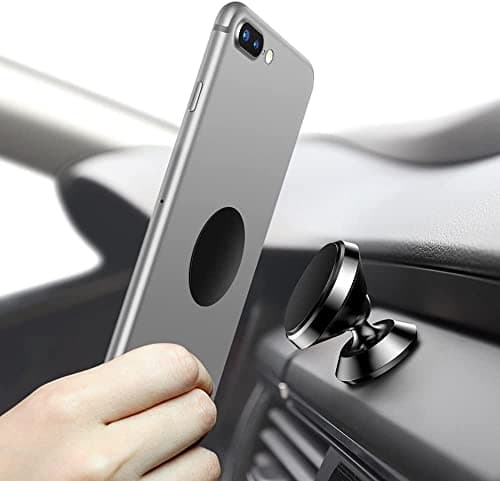 AJOXEL Metal Plate for Phone, [10 Pack] Replacement Mount Metal Plates Kits with Adhesive Universal for Magnetic Car Phone Holder Cradle Magnet Car Mount (4 Rectangular and 6 Round), Black+Silver — view 2