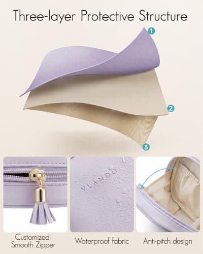 VLANDO Travel Makeup Bag, Small Makeup Bag for Weekend Breaks and Travel — view 4