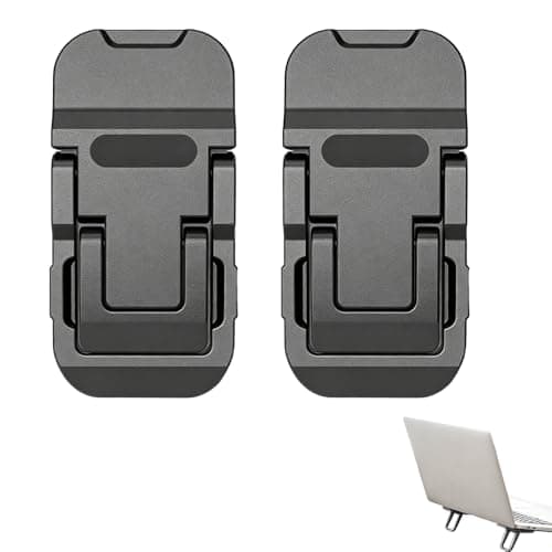 iohsxae 2-Pack Mini Aluminium Tablet Stand, Foldable & Portable Universal Desktop Holder, Anti-Slip Metal Pocket Cradle Compatible with iPad, Galaxy Tab, E-readers and Smartphones (Black)