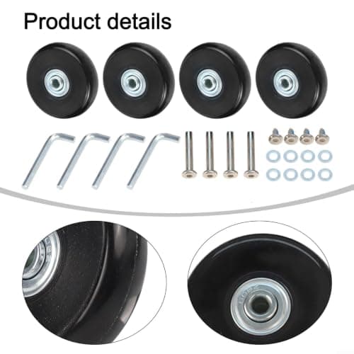 Caswynlife Suitcase Spinner Wheels Repair Kit Heavy Duty Luggage — view 3