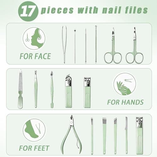 Wosyoodo 17 Pcs Nail Clippers Set with Toenail Clippers — view 3