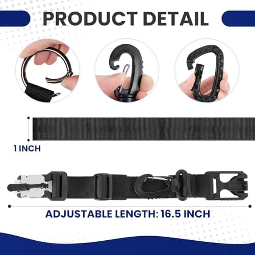 Magnetic Luggage Strap for Backpack & Suitcase - Heavy Duty Suitcase Belt with Jacket Gripper - Multi Purpose Travel Accessories with Replaceable Hooks - Adjustable Extra Bag Holder — view 5