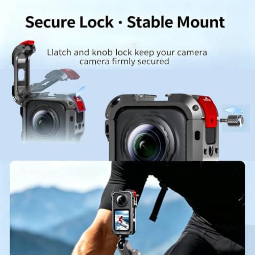 Metal Rabbit Cage Protective Case for Insta360 X6, Aluminum Alloy Frame Cage Expansion Housing Shell with Lens Cover and Mic Wind Muff for Insta 360 X6 Action Camera Accessories — view 4