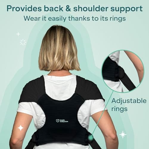 Koala Babycare Baby Sling Easy to Wear - Certified Ergonomic Support - Multi-Purpose Stretchy Baby Carrier Suitable up to 9 kg - Baby Wrap Carrier for Newborn - Black - Registered Design — view 5