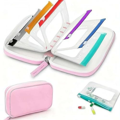 Waterproof Pill Pouch Set-7Pcs Bags Inside,A8 Waterproof Pill Organizer Set,Portable Waterproofs Pill Pouch with 7 to 14 Days of Meds for Travel Daily