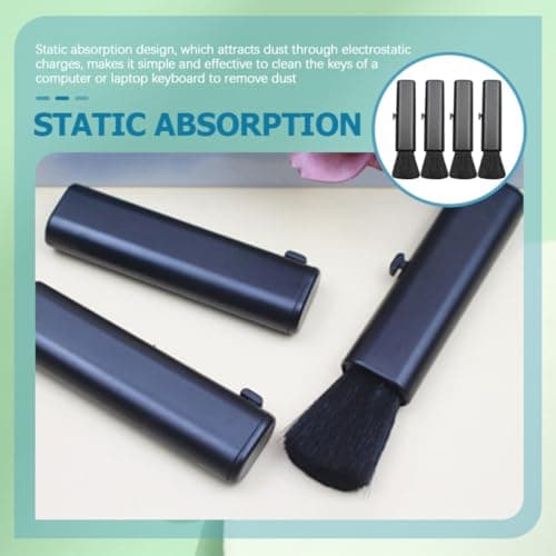 4pcs Black Wool Keyboard Brush Portable Dust Cleaning Tool — view 6