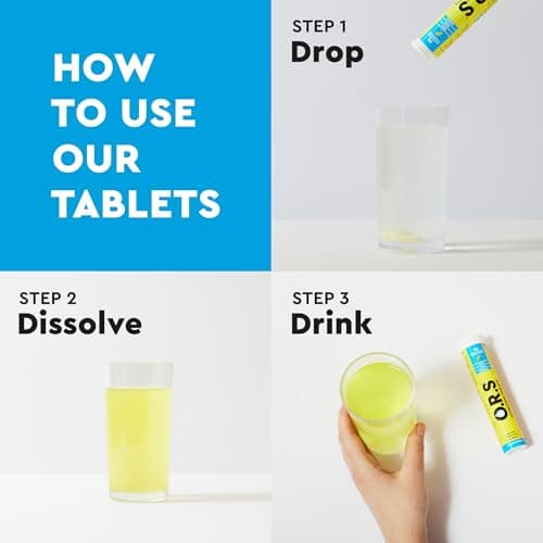 O.R.S Hydration Tablets - Lemon, Pack of 1 | Winter Electrolytes for Dehydration, Sports & Travel Recovery Drinks | Oral Rehydration Salts for Electrolyte Replacement | Vegan, Gluten-Free, Low Calorie — view 6