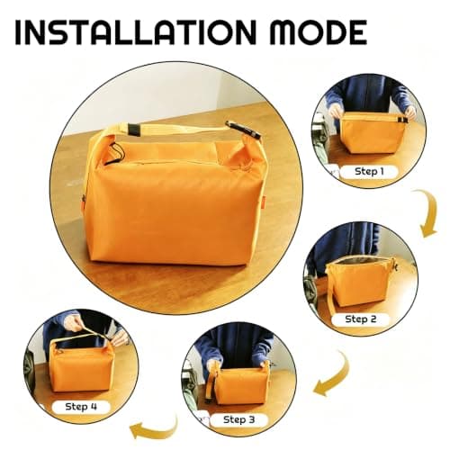 YUDANSI Insulated Lunch Bag with Thick Foil, Leakproof Thermal Lunch Tote for Work School Picnic, Large Capacity Cooler Bag with Adjustable Shoulder Strap for Men Women Adults Kids (Yellow) — view 2