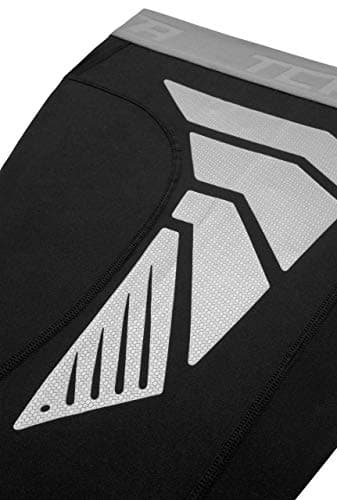 TCA Men's CarbonForce Pro Compression Base Layer Shorts Thermal Under Gear - Black Stealth/Grey, L — view 3
