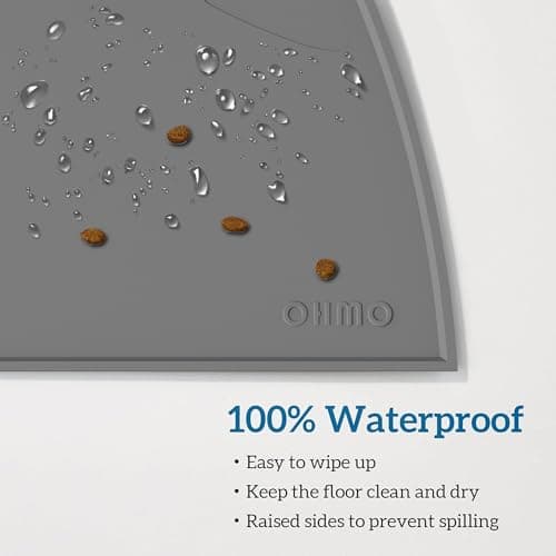 OHMO Silicone Cat Food Mat for Food&Water Bowls, 46x25cm, Dark Grey — view 6