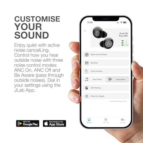 JLab Go Air Pop ANC Earbuds with Mic - Bluetooth, Black — view 5