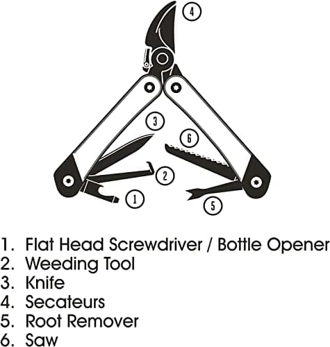 Gentlemen's Hardware Garden Multi-Tool Acacia Wood and Titanium Finish, Brown, one Size, GEN270 (Packaging may vary) — view 5