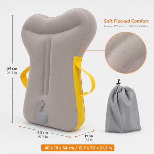 Inflatable Travel Pillow for Airplane Durable Ergonomic Hugging Neck Pillow — view 2