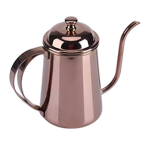 650ml Gooseneck Kettle, Stainless Steel Water Kettle Pour Over Drip Coffee Pot Gooseneck Spout Tea Pot for Home Camping Travel (Rose Gold) — view 2