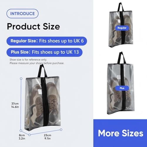 VUSIGN 2 Pack Shoe Bags for Travel, Regular Size — view 5