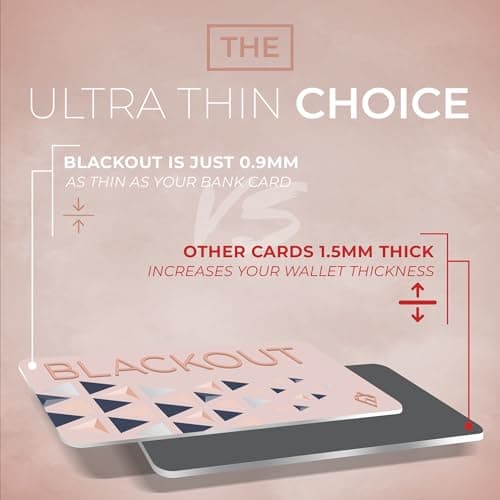 AKIELO Blackout RFID Blocking Card (4 Pack) – Ultra Thin Anti Theft Credit Card Protector – Ultimate Bank Card Blocker for Contactless Cards and Wallet Protection (Black & Blush Edition - 4 Pack) — view 5