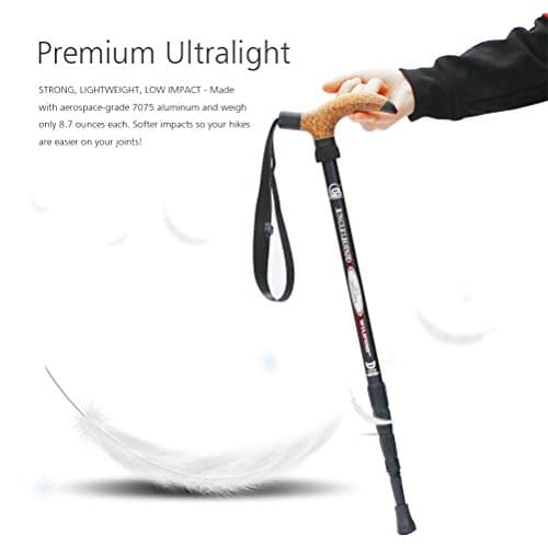 KRY T Aluminum Alloy Retractable Trekking Pole Telescopic Adjustable Anti-Static Hiking Pole Black — view 3