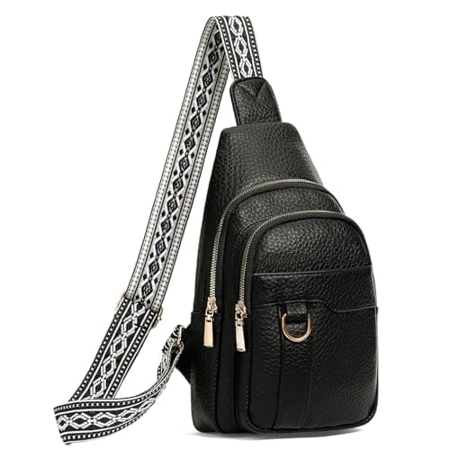 GAEKEAO Sling Bag for Women Crossbody Bags Fanny Pack Vegan Leather Chest Bag Travel Shoulder Belt Purse Gifts