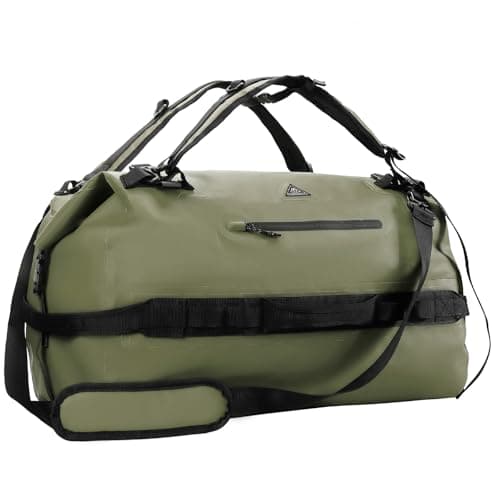Haimont IPX7 Waterproof Roll-Top Dry Duffel Backpack, Army Green, 60L