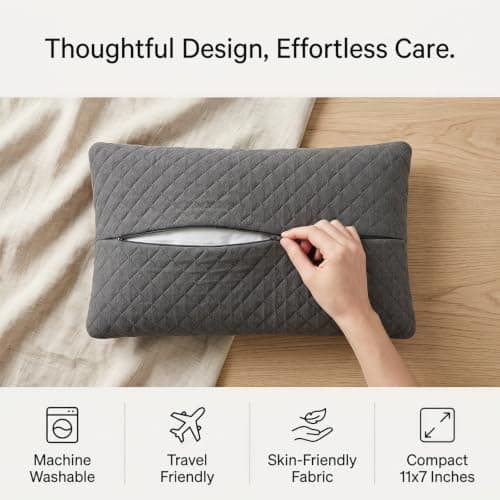 Rovelin Small Pillow, Mini Travel Pillow for Neck Cushion Lumbar Support — view 5