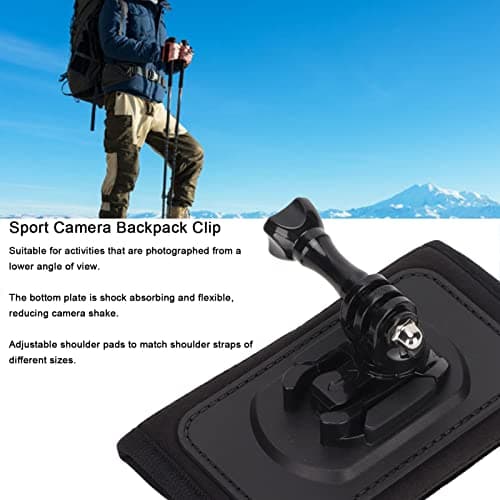 Yosoo Health Gear Action Camera Backpack Clip, 360 Rotation Shoulder Mount — view 4