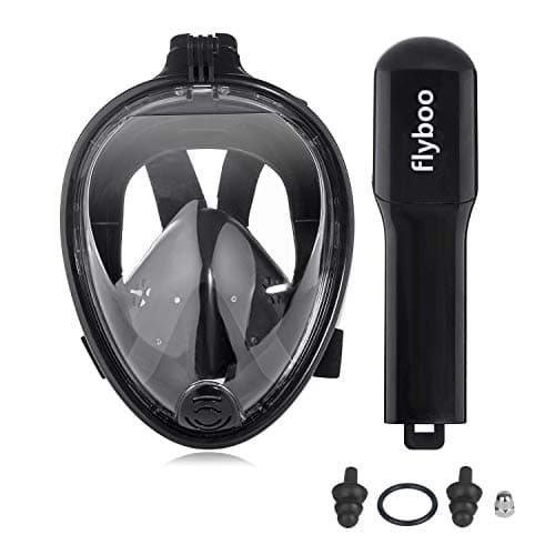 Snorkel Mask, Full Face Snorkel Set, 180°view Snorkeling Gear with Panoramic Design-Compatible Sports Camera, Diving Mask with Anti-fog and Anti-leak Technology for Adults and Kids — view 5
