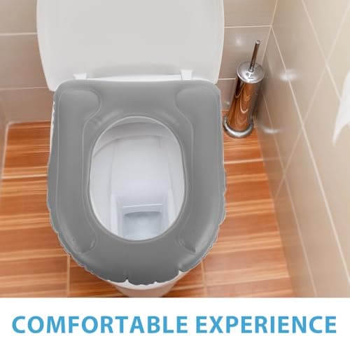 IFANLANDOR Inflatable Toilet Seat Riser for Travel and Outdoor Camping for Elderly Soft PVC Cushion Pad with Anti-Slip Suction Cups Easy to Clean Portable Seat Cushion — view 6