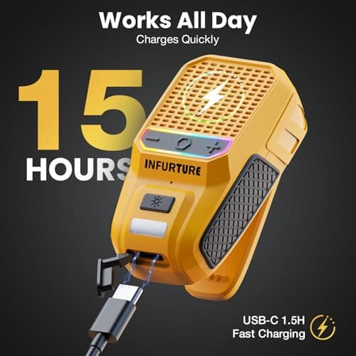 Wearable Bluetooth Speaker Clip on Speaker with RGB, Waterproof Speake, Shower Speaker-Built-in HD Mic/Hands-Free/Music/Calls, mini Speake for Outdoor Workers/Runners/Dog Walkers/Bathing-Men's Gifts — view 2