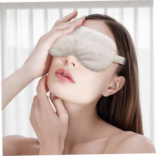 Sleeping Mask, Eye Masks for Sleep, Beige Organic Cotton Sleep Mask Lightweight and Comfortable Elastic Eye for Nighttime Sleeping, Traveling Suitable for Men Women, Cotton — view 4
