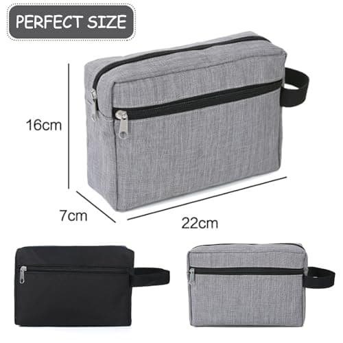 BDSHUNBF 2 Pcs Men's Wash Bags - Travel Friendly Washbags for Men - Black Small Men's Toiletry Bag for Traveling and Everyday Use — view 2