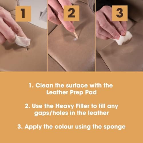 Furniture Clinic Complete Leather Repair Kit (Beige) -12 Colour Options for Sofas, Car Seats - Matches All Shades of Leather - Patch, Fill & Touch up Scratches, tears and Other Damaged Areas — view 6