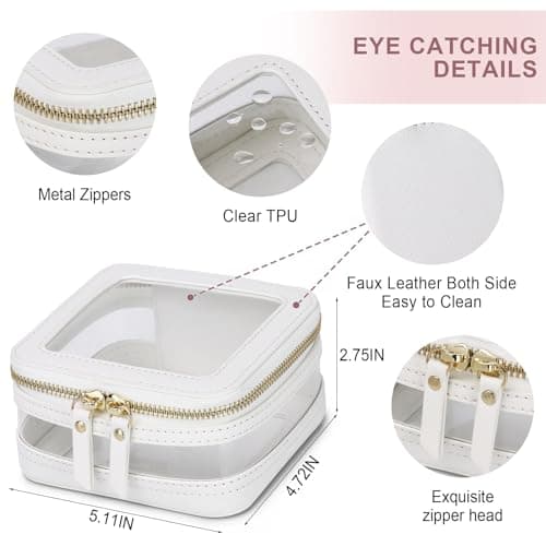 Pinkmik Small Clear Mini Makeup Bag, White, MINI-2 — view 5
