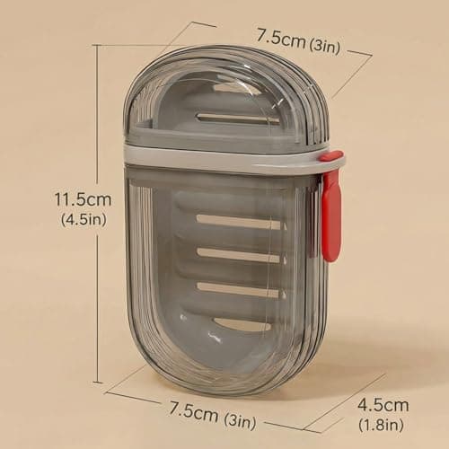 Merzio 2 Pack Travel Soap Case, Leak Proof Soap Dish with Lid, Portable Soap Box Holder Container with Drainage Layer for Bathroom, Shower, Gym, Camping and Outdoor Activities (Grey) — view 2