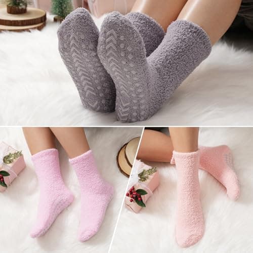 Caldodo Women's Fluffy Slipper Socks, Winter Warm Bed Socks for Ladies — view 2