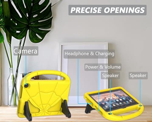 Tablet Case for 8inch Tablets, Not Work on Sony Nokia 8 inch Tablets, Mansiruyi Lightweight Kids-friendly Case with Handle Stand - Yellow — view 5