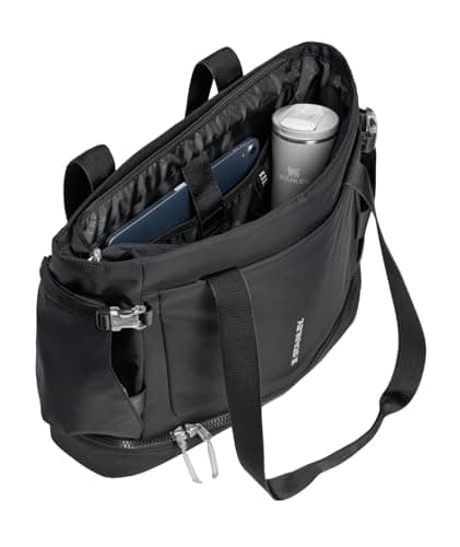 Stanley Vitalize Macro Method Tote| Gym, Work & Travel Bag with Laptop Sleeve | Expandable Bottom Pocket | Tumbler & Water Bottle Pockets | Durable Recycled Fabric | Black — view 3